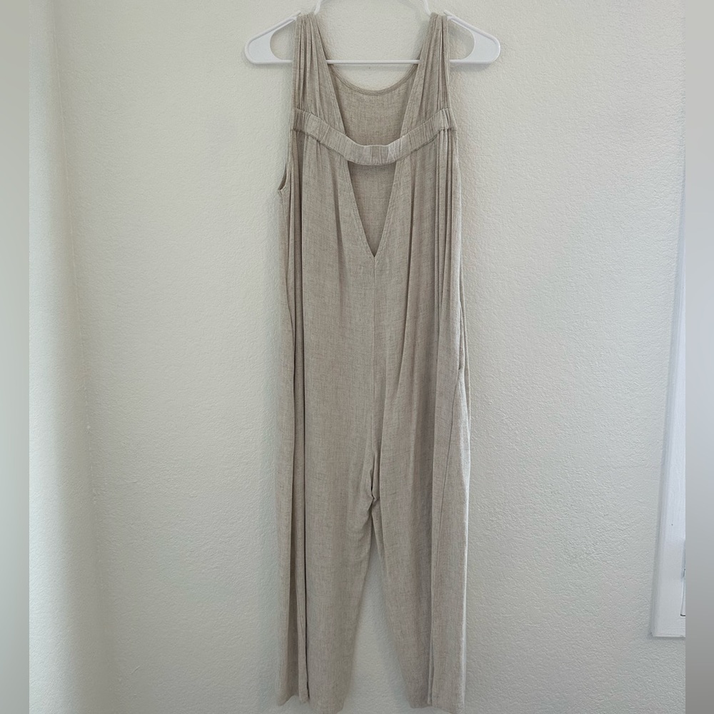 Petal & Pup beige linen jumpsuit